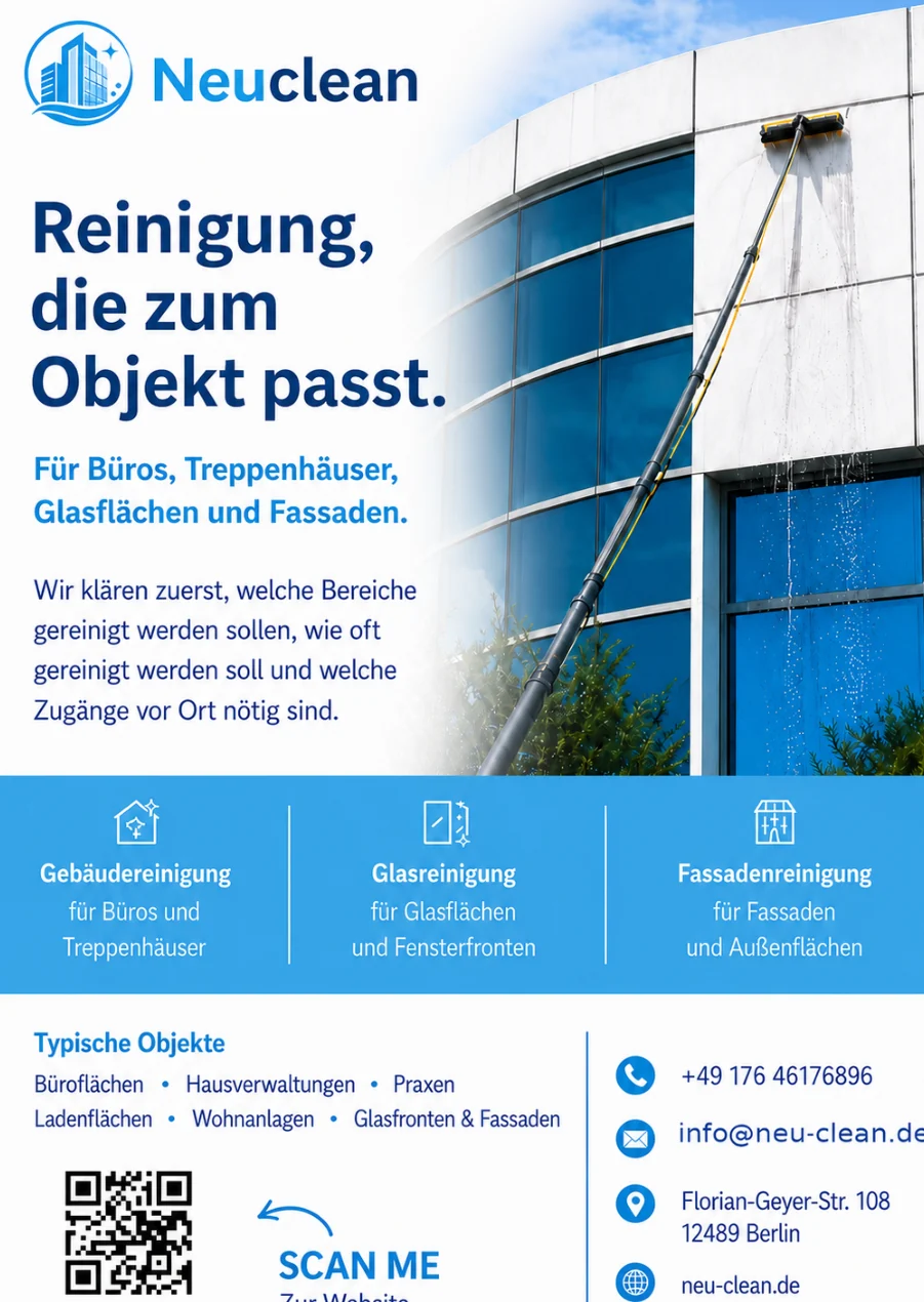 Flyer für Neuclean Reinigungsservice (Kundenprojekt)