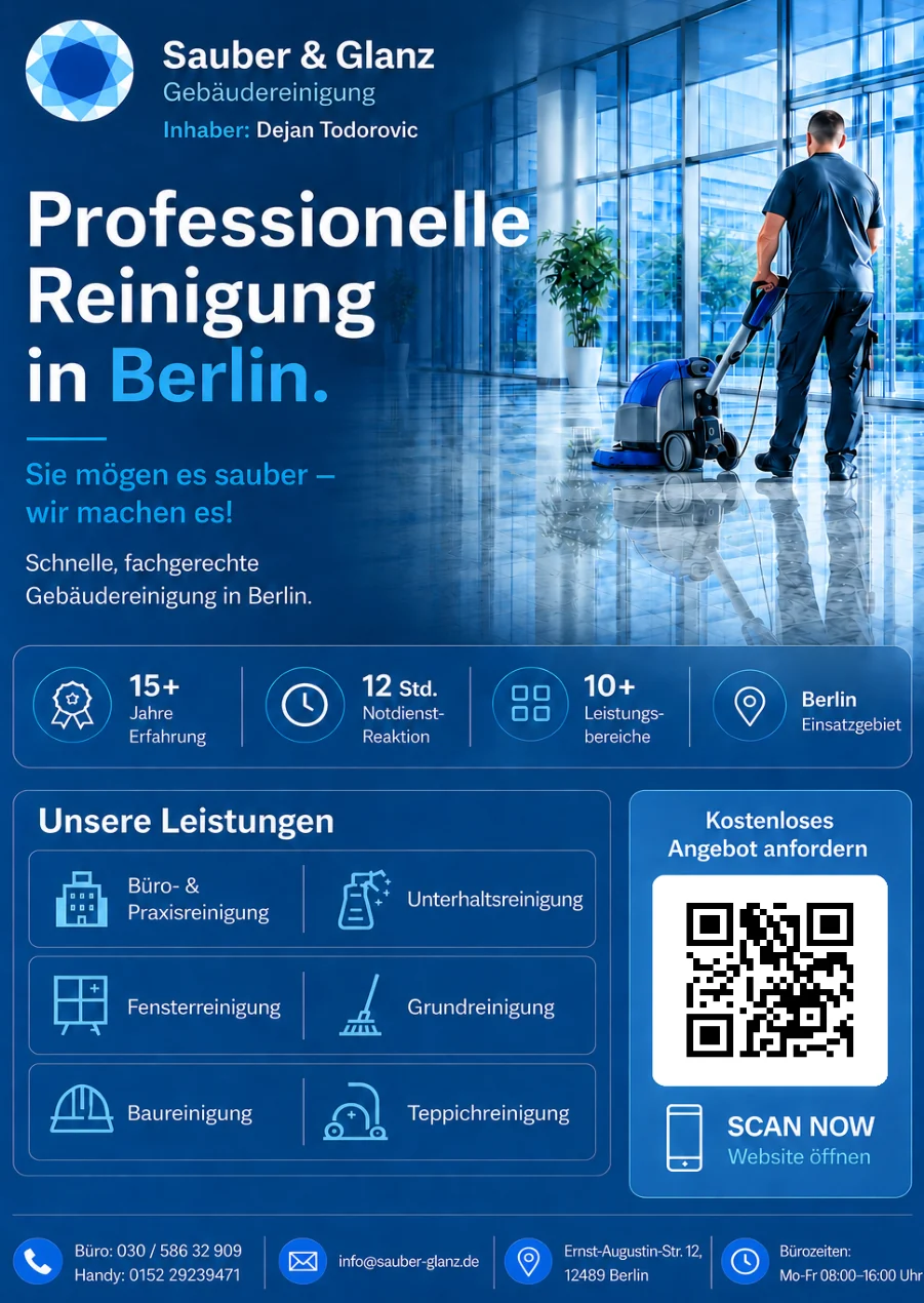 Flyer für Sauber & Glanz Gebäudereinigung (Kundenprojekt)